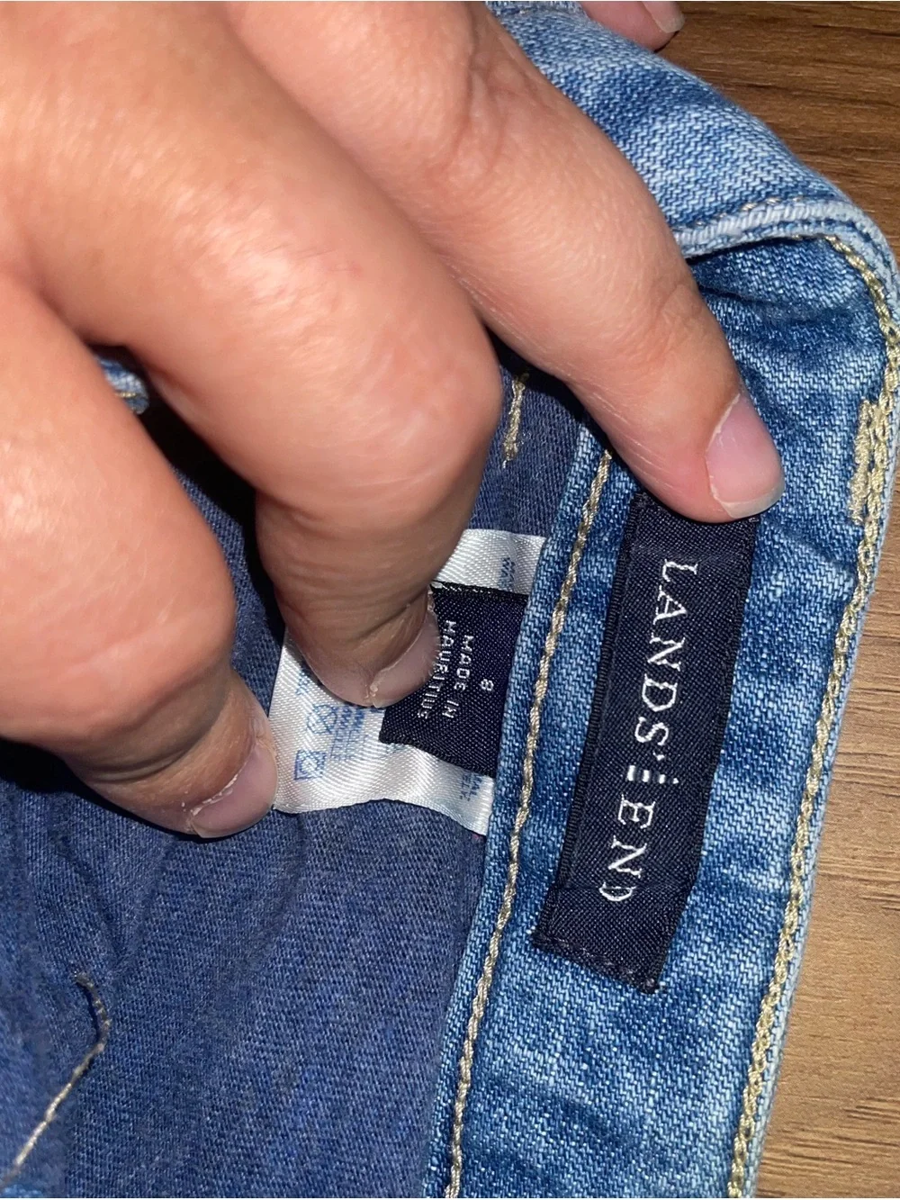 Lands' End Light Blue Denim Skirt
